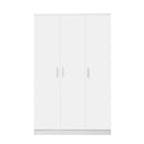 3 Door White Gloss Wardrobe – Black Handles, Hanging Rail & Shelves