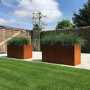 Corten Steel Planter Box 62x40x39cm Outdoor Garden Raised Bed Rust Finish
