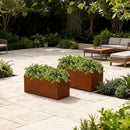Corten Steel Planter Box 62x40x39cm Outdoor Garden Raised Bed Rust Finish