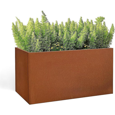 Corten Steel Planter Box 62x40x39cm Outdoor Garden Raised Bed Rust Finish