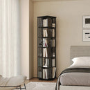 360 Rotating Bookshelf Bamboo Storage Display Rack Shelving in Black