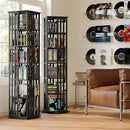 360 Rotating Bookshelf Bamboo Storage Display Rack Shelving in Black