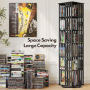 360 Rotating Bookshelf Bamboo Storage Display Rack Shelving in Black
