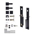 Matte Black Double Door Handle Set Dummy Front Entry Deadbolt Lock
