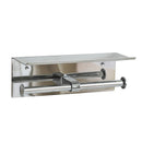 Double Toilet Paper Holder with Shelf Wall Mounted Bathroom Storage