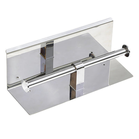 Double Toilet Paper Holder with Shelf Wall Mounted Bathroom Storage