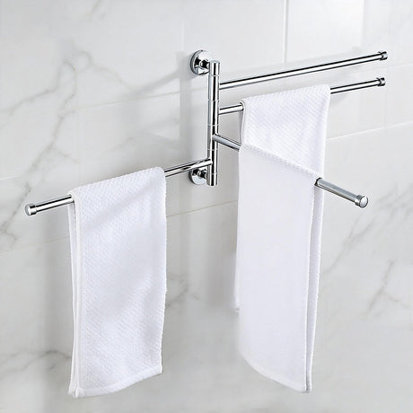Swivel Towel Rail Chrome Stainless Steel Wall Mounted Bath Rack