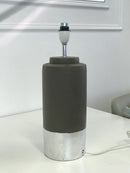 Zane Concrete Silver Trim Lamp Base Only 42cm