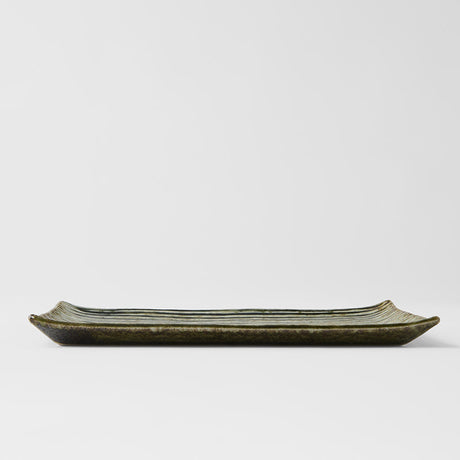 Sushi Plate 24cm Green Contour Glaze