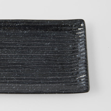 Sashimi Plate 33cm Black Contour Glaze