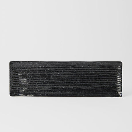 Sashimi Plate 33cm Black Contour Glaze