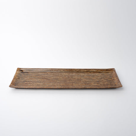 Sashimi Plate 33.2cm Amber Contour Glaze