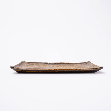 Sushi Plate 24cm Amber Contour Glaze