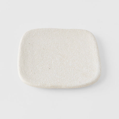 Plate Square 19cm Shell White Glaze