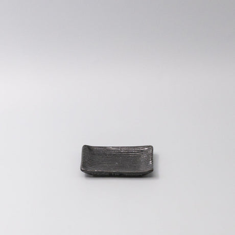 Sauce Dish 10cm Mamezara Black Contour Glaze