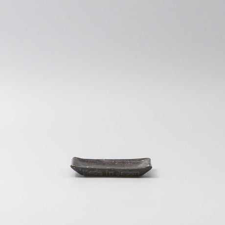 Sauce Dish 10cm Mamezara Black Contour Glaze