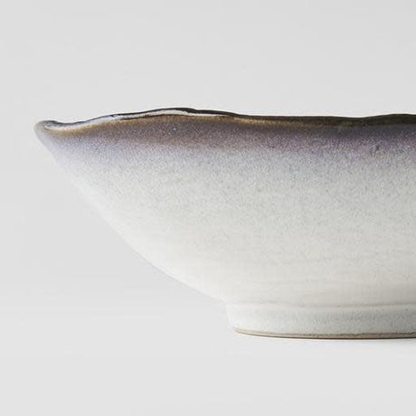 Bowl Leaf Shape 24cm Sky Blue Glaze