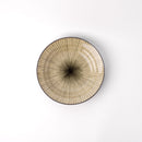 Bowl Shallow Flat Based 20cm Green Converging Line Glaze