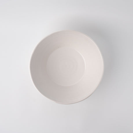 Bowl 21cm Shinogi White Wash Glaze