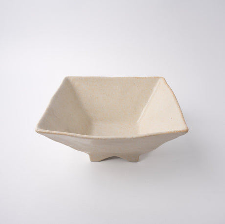 Fluted Bowl Square 21x21cm Oatmeal Glaze