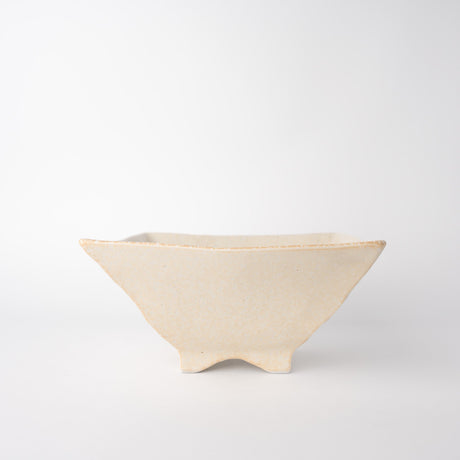 Fluted Bowl Square 21x21cm Oatmeal Glaze