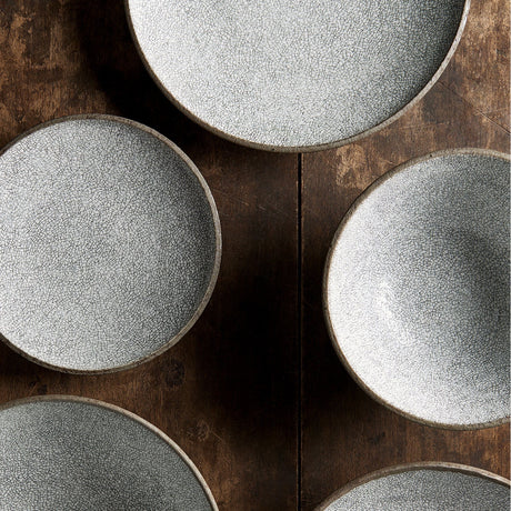 Dinner Plate 25cm Crazed Grey Glaze