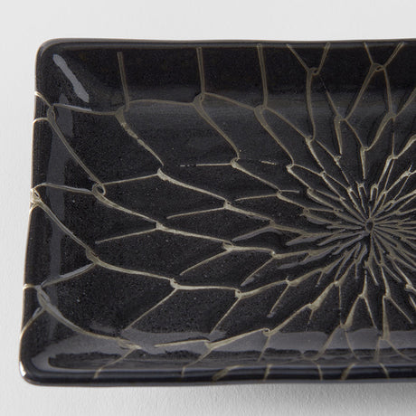 Sushi Plate 22cm Charcoal Net Design