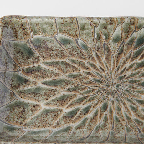 Sushi Plate 22cm Forest Green Net Design