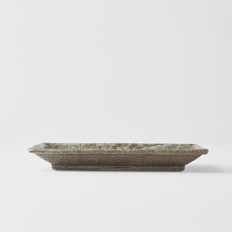 Sushi Plate 22cm Forest Green Net Design
