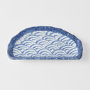 Plate Tempura 21cm Indigo Blue Wave Design