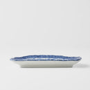 Plate Tempura 21cm Indigo Blue Wave Design