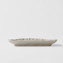 Plate D Shaped 21cm Grey Net Design