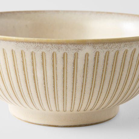 Udon Bowl 18cm Ridged Alabaster Glaze