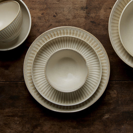 Deep Bowl 15.cm Ridged Alabaster Glaze