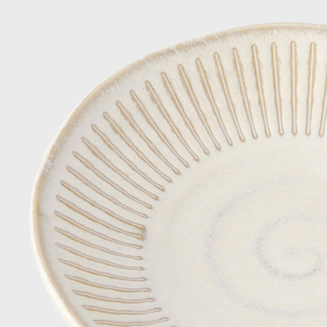 Tapas Plate 16cm Ridged Alabaster Glaze