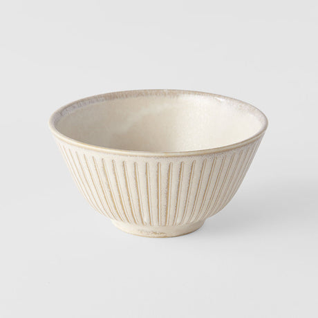 Rice Bowl 12cm Ridged Alabaster Glaze