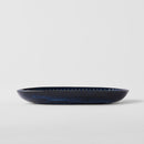 Plate Oval 19cm Ridged Indigo Glaze