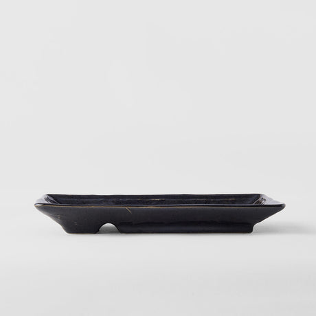 Dumpling Plate 21cm Black Glaze