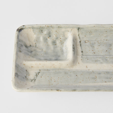 Dumpling Plate 33cm Sumi Brushstroke Glaze