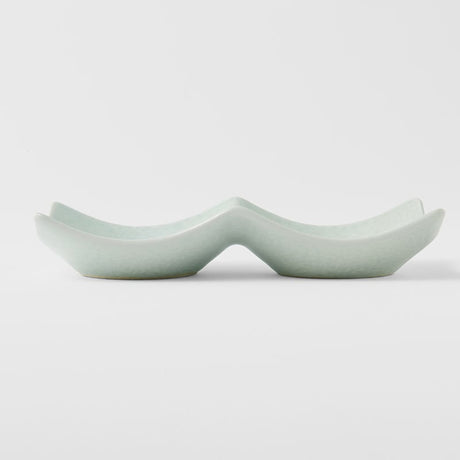 Two Section Sauce Dish Spearmint Glaze