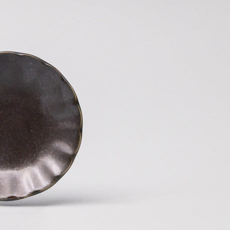 Sauce Dish 8cm Scallop Black Glaze