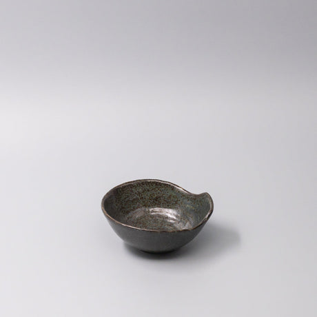 Bowl with Handle 13cm Navy Speckle Glaze