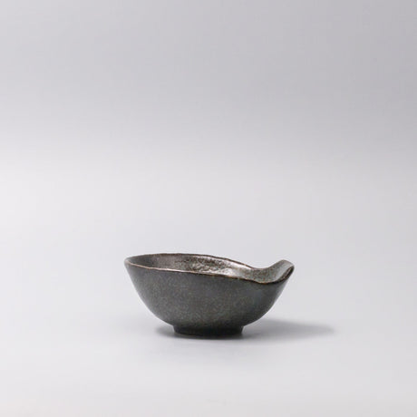Bowl with Handle 13cm Navy Speckle Glaze