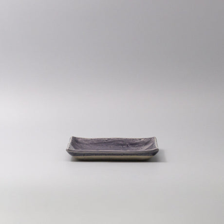 Plate Square 17cm Crackle Amethyst Glaze