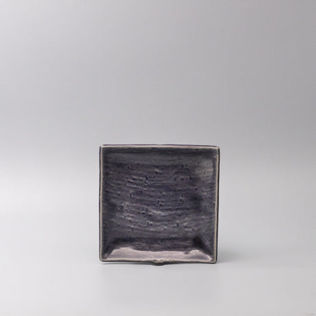 Plate Square 17cm Crackle Amethyst Glaze