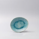 Plate Oval 15cm Crackle Turquoise Glaze