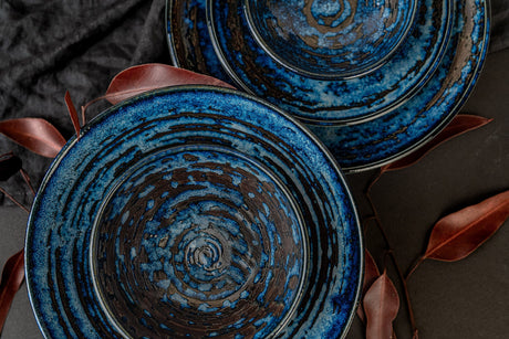 Pasta Bowl 24cm Copper Swirl Glaze