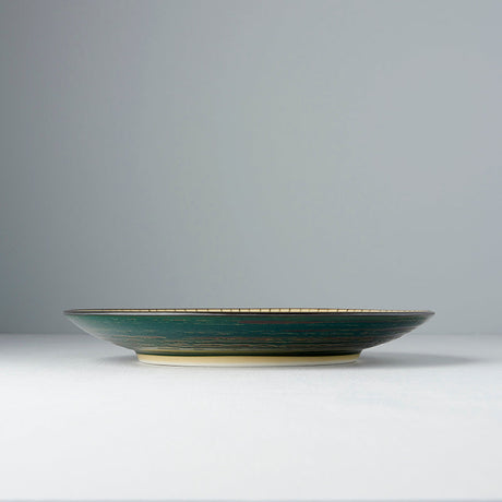 Dinner Plate 25cm Green Converging Line Glaze