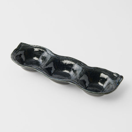 Edamame Triple Pod Dish 200ml Indigo Blue