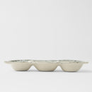 Edamame Triple Pod Dish 200ml Blue White Glaze